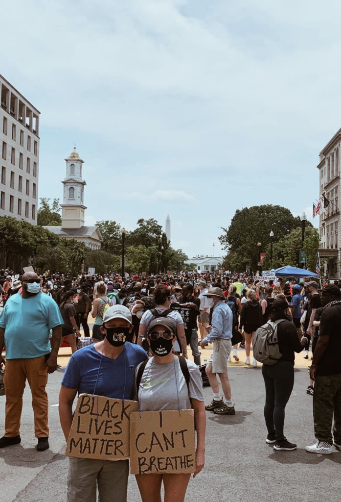 Rachel and Kevin Brill attending the protests for George Floyd.